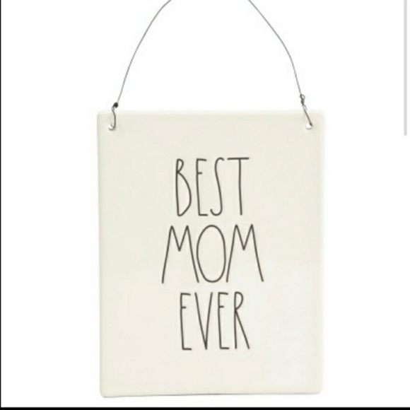 BEST Mom Ever Mothers Day Sign Wall Hanging Gift New Love Ceramic Rae Dunn ART - Picture 2 of 5